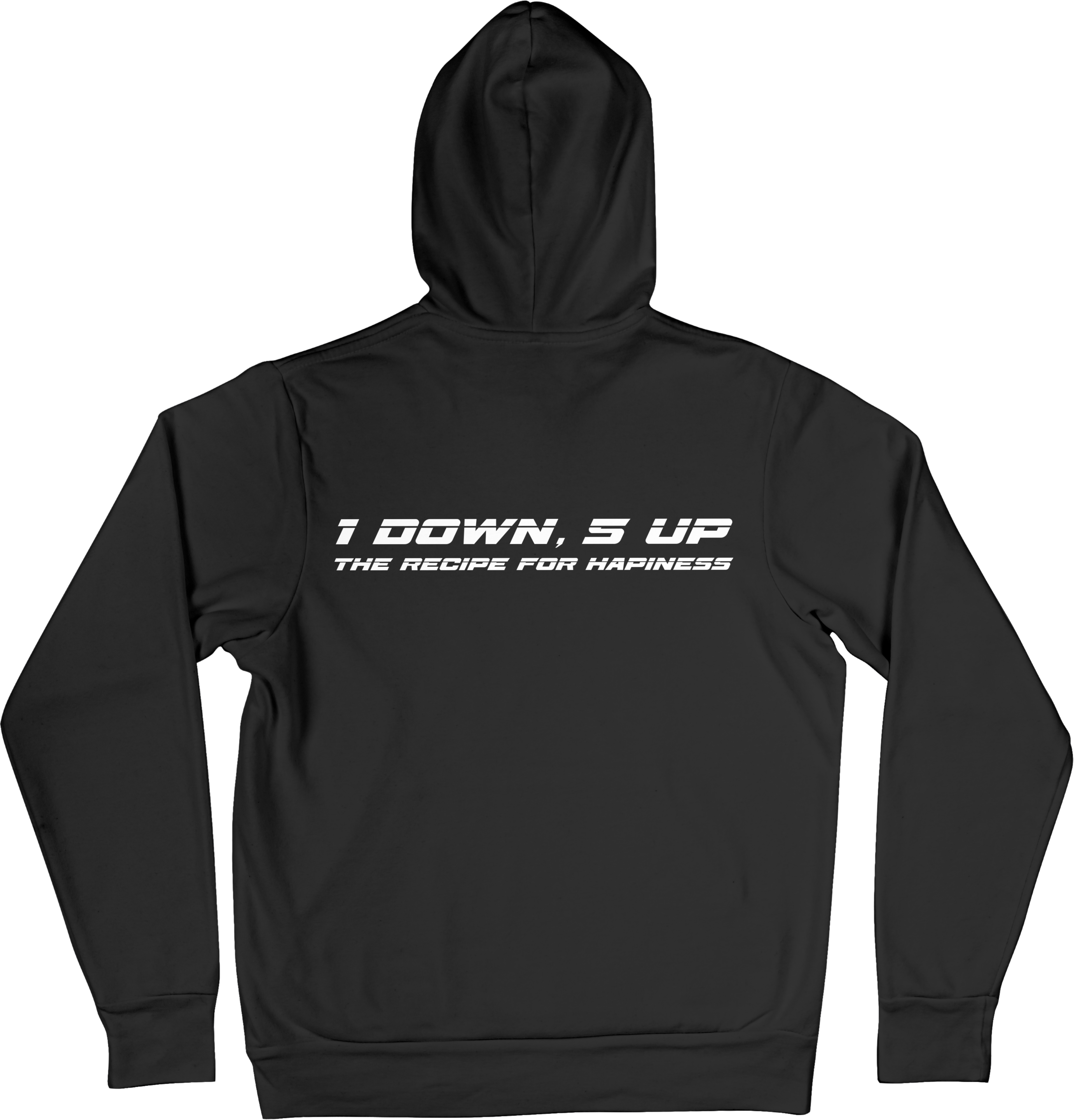 Zwarte biker hoodie streetwear met tekst achterop